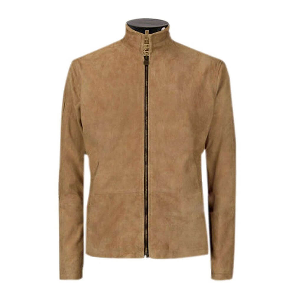 James Bond Suede Leather Jacket, Brown Zing Apparel