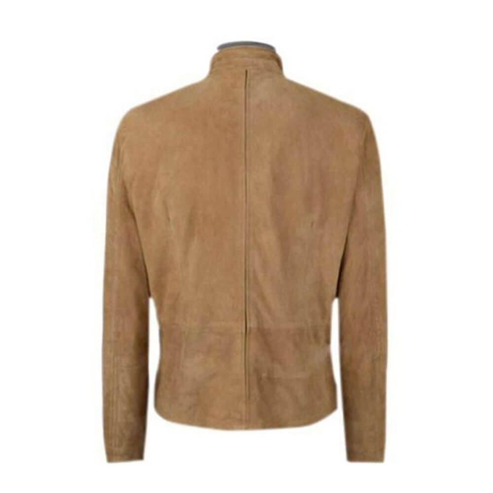 James Bond Suede Leather Jacket, Brown Zing Apparel