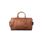 Deluxe Travel Leather Duffle Bag, Brown Zing Apparel
