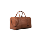 Deluxe Travel Leather Duffle Bag, Brown Zing Apparel