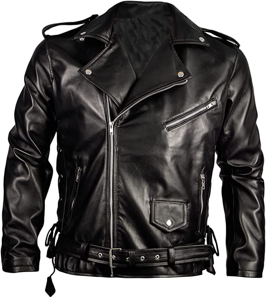 Black Brando Style Leather Jacket Zing Apparel