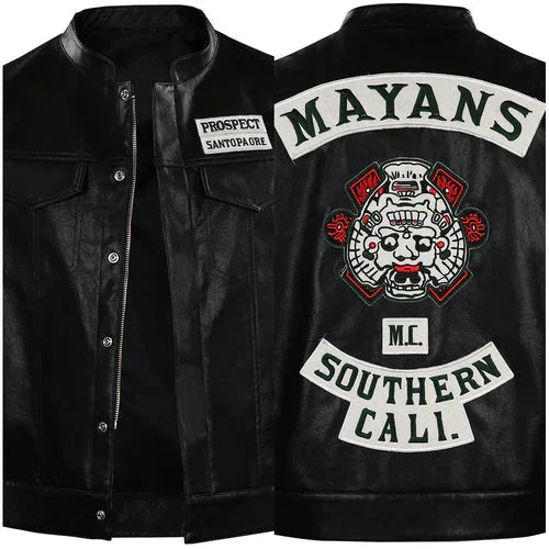 Angel Reyes Mayans M.C Leather Vest Zing Apparel