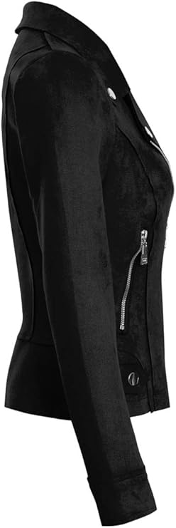 Women Black Suede Zipper Jacket Zing Apparel