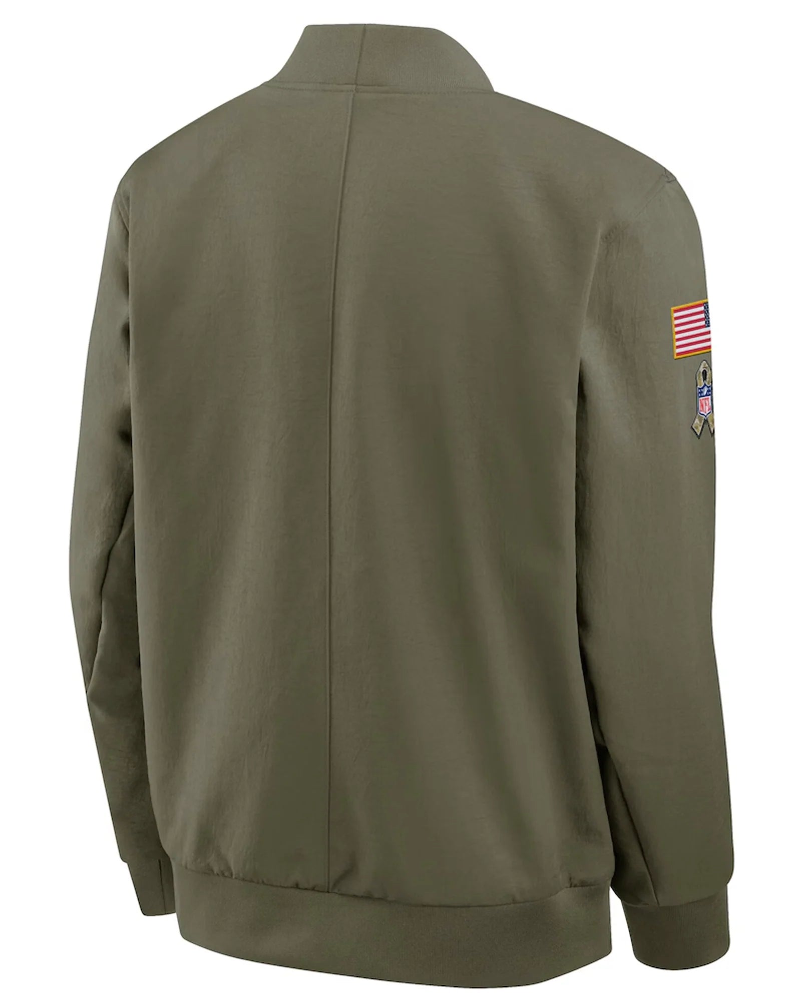 49ers-Salute-To-Service-Bomber-Olive-Jacket-Back