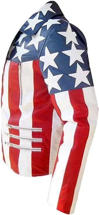 Men's American Flag Brando Leather Jacket Zing Apparel