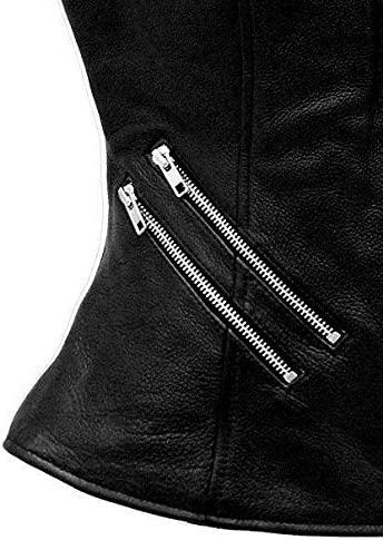 Genuine Lambskin Leather Vest For Women, Black Zing Apparel