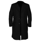 Men's Long Black Wool Straight Coat Zing Apparel