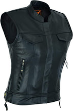 Leather Vest For Women with Side Zipper Zing Apparel