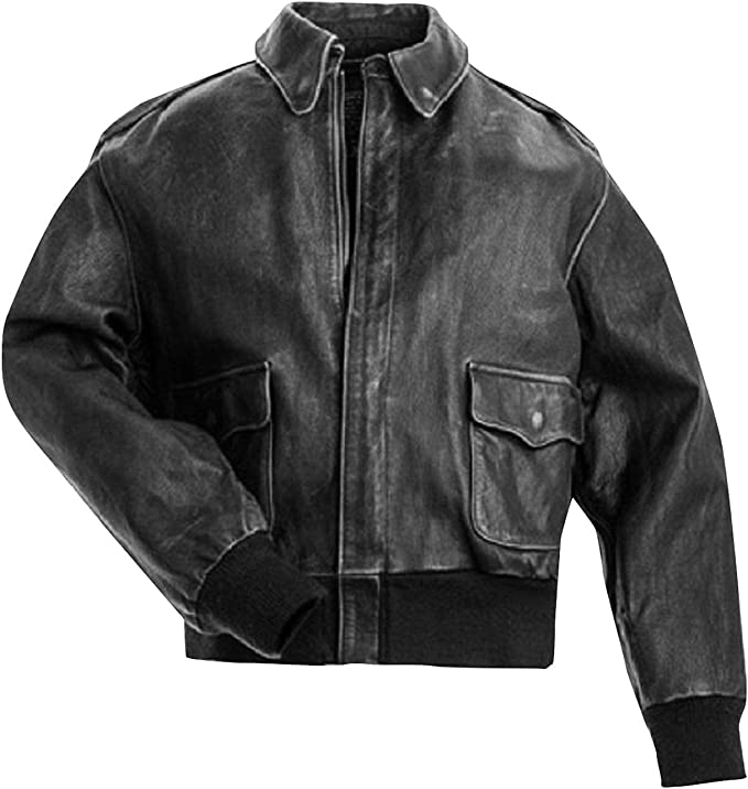 G-1 Distressed Black Bomber Jacket Zing Apparel