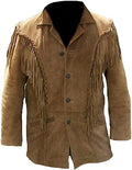 Men Brown Suede Western Leather Jacket Zing Apparel