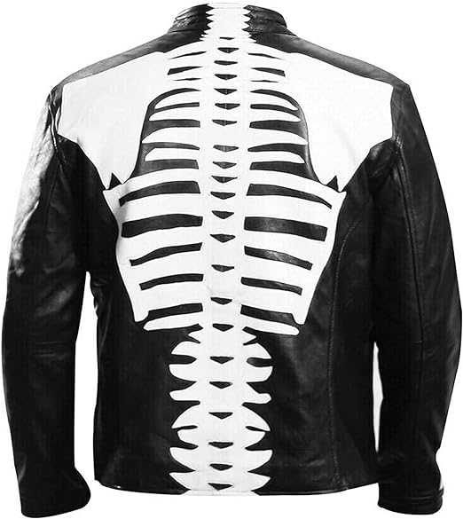 Skeleton Print Cafe Racer Jacket Best For Events Zing Apparel