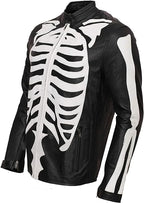 Skeleton Print Cafe Racer Jacket Best For Events Zing Apparel