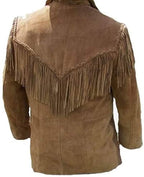 Men Brown Suede Western Leather Jacket Zing Apparel