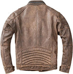 Mens Elite Vintage Brown Biker Jacket Zing Apparel