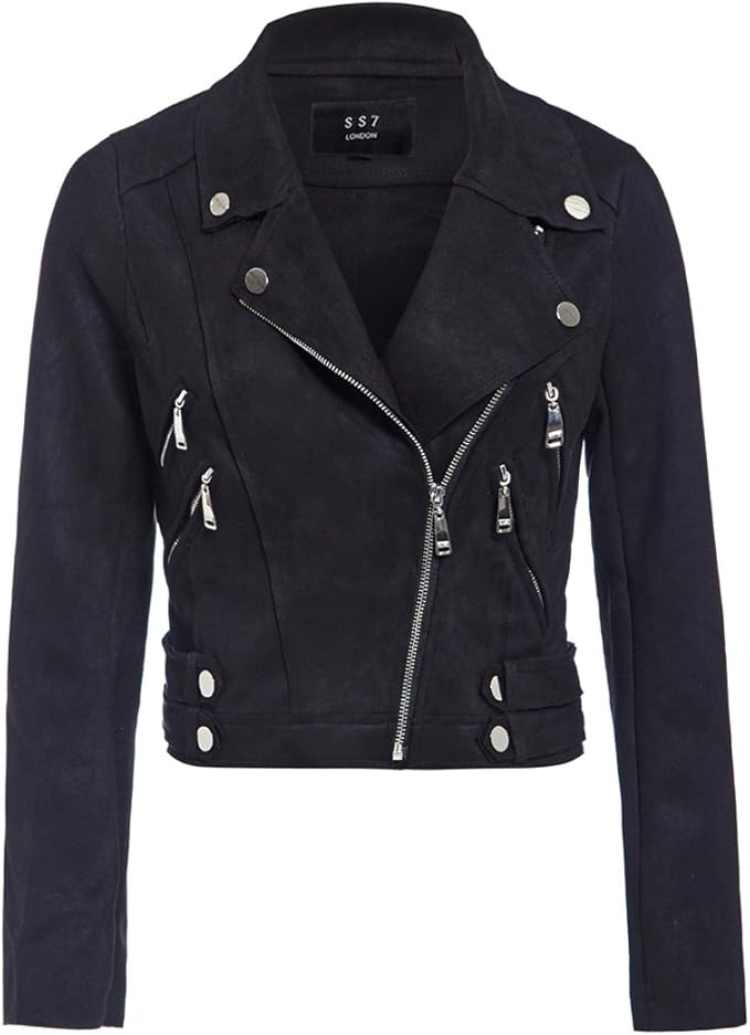 Women's Suede Biker Leather Jacket Zing Apparel