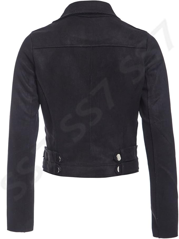 Women's Suede Biker Leather Jacket Zing Apparel