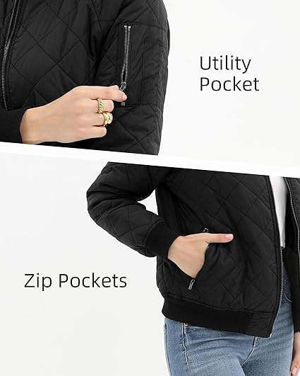 Quilted Puffer Jacket - Cotton Black Jacket For Women Zing Apparel