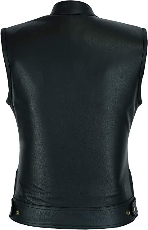 Leather Vest For Women with Side Zipper Zing Apparel