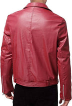 Modern Slim Leather Biker Men, Red Zing Apparel
