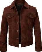 Trucker Suede Leather Jacket, Multi Zing Apparel