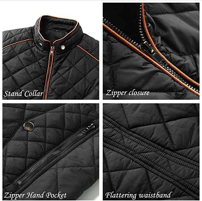 Quilted Light Weight Puffer Jacket, Black Zing Apparel