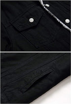 Full Fur Denim Jacket Men, Black Zing Apparel