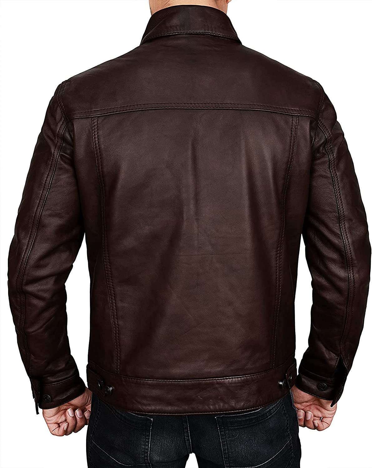 Vintage Trucker Biker Jacket Men, Multi Zing Apparel