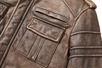Mens Elite Vintage Brown Biker Jacket Zing Apparel