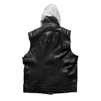 Japanese Retro Leather Vest Men Black Zing Apparel