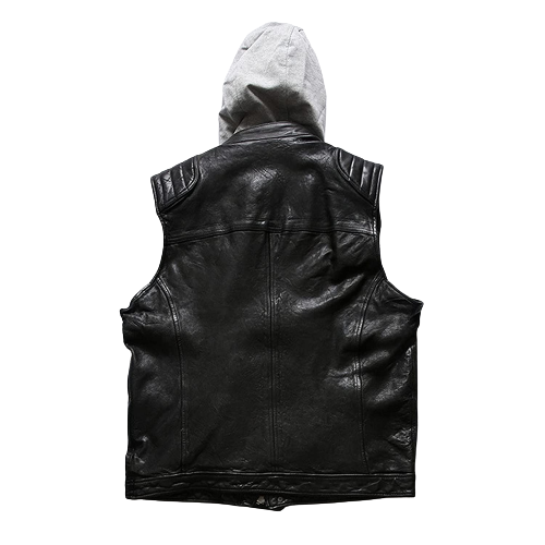 Japanese Retro Leather Vest Men Black Zing Apparel