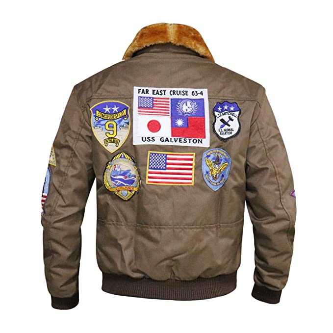 Tom Cruise Jet Fighter Men Brown Bomber Jacket Zing Apparel