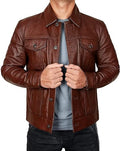 Vintage Style Trucker Biker Jacket Men Zing Apparel
