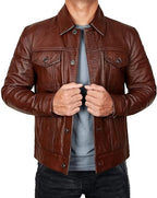 Vintage Style Trucker Biker Jacket Men Zing Apparel