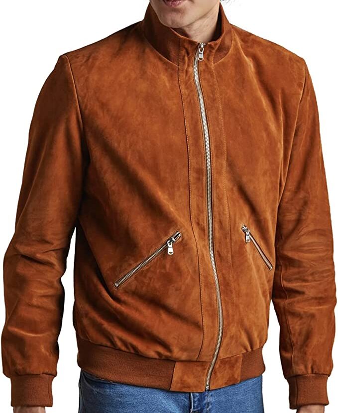 Blain Suede Brown Bomber Jacket Zing Apparel