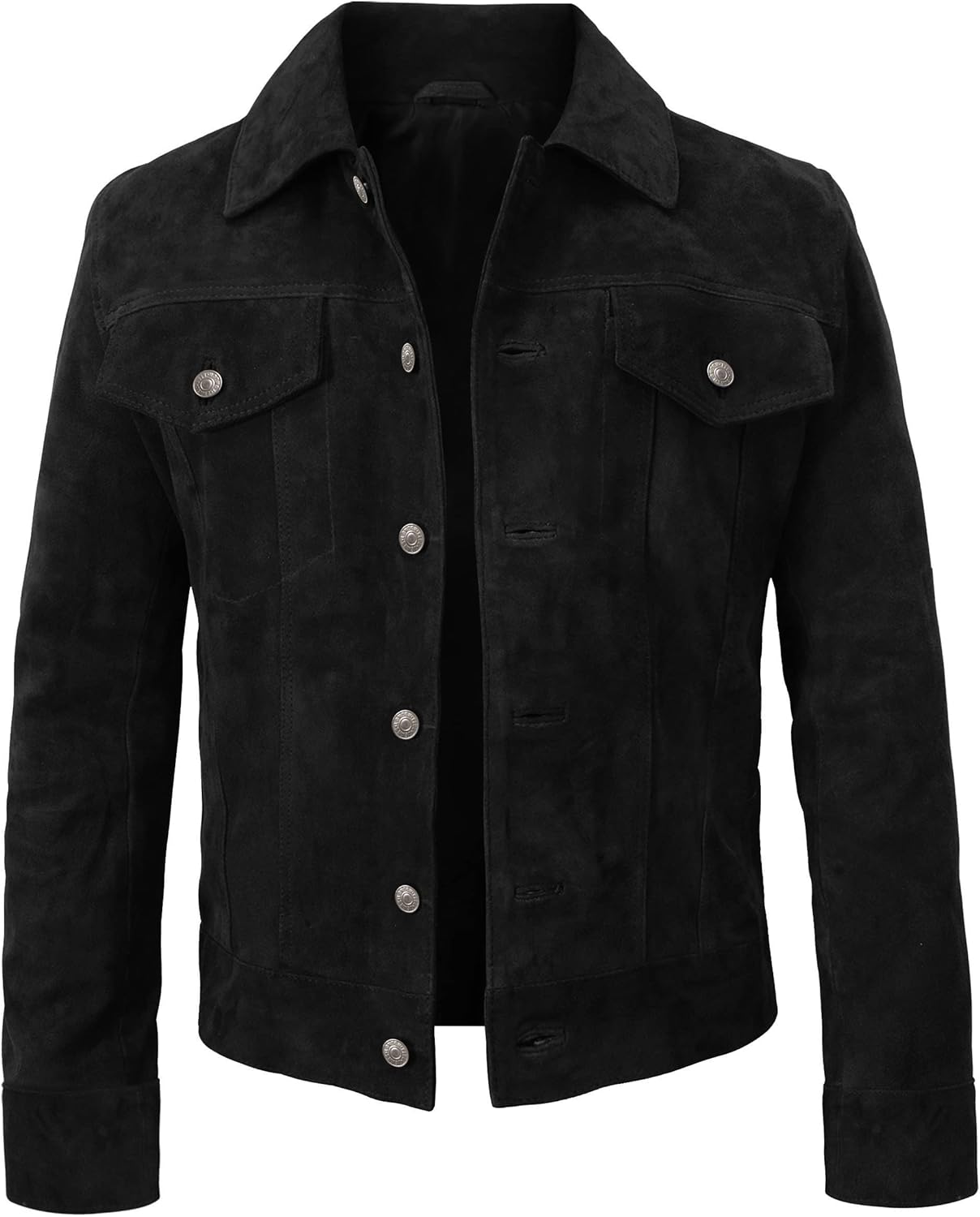 Trucker Suede Leather Jacket, Multi Zing Apparel
