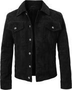 Trucker Suede Leather Jacket, Multi Zing Apparel