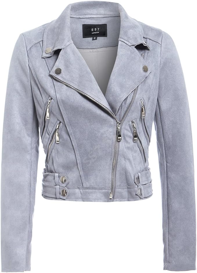 Women's Suede Biker Leather Jacket Zing Apparel