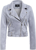 Women's Suede Biker Leather Jacket Zing Apparel