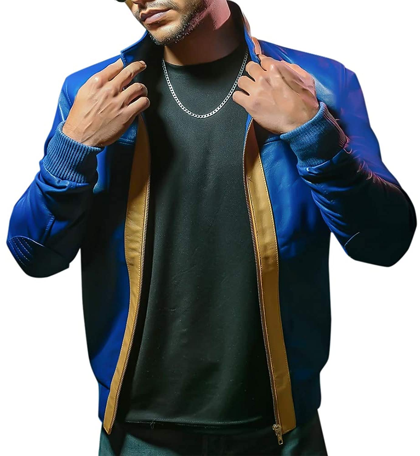 Aksah Fashion Men's 76 Leather Jacket Zing Apparel