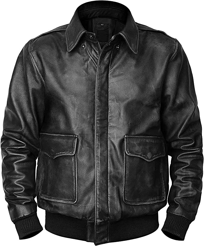 leather bomber aviator jacket