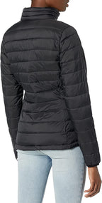 Womens Puffer Jacket Long Sleeve, Black Zing Apparel