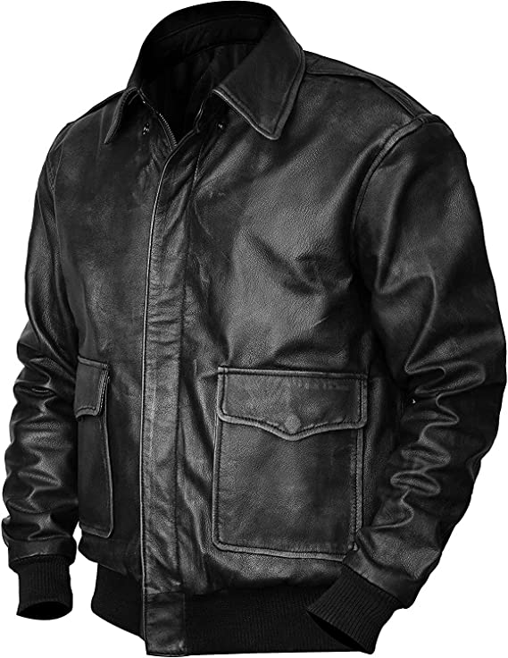 leather aviator bomber jacket