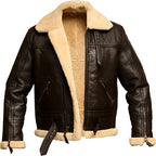 Vintage Shearling Jacket Men, Brown Zing Apparel