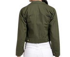 Women Solid Green Denim Jacket, Women Zing Apparel