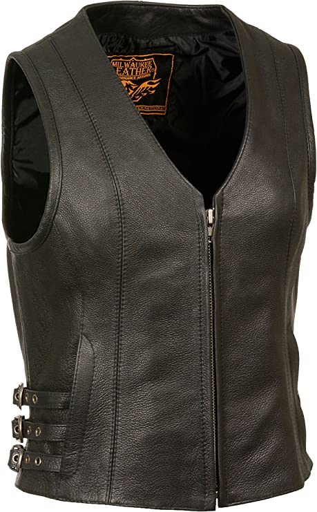 Genuine Lambskin Leather Vest For Women, Black Zing Apparel