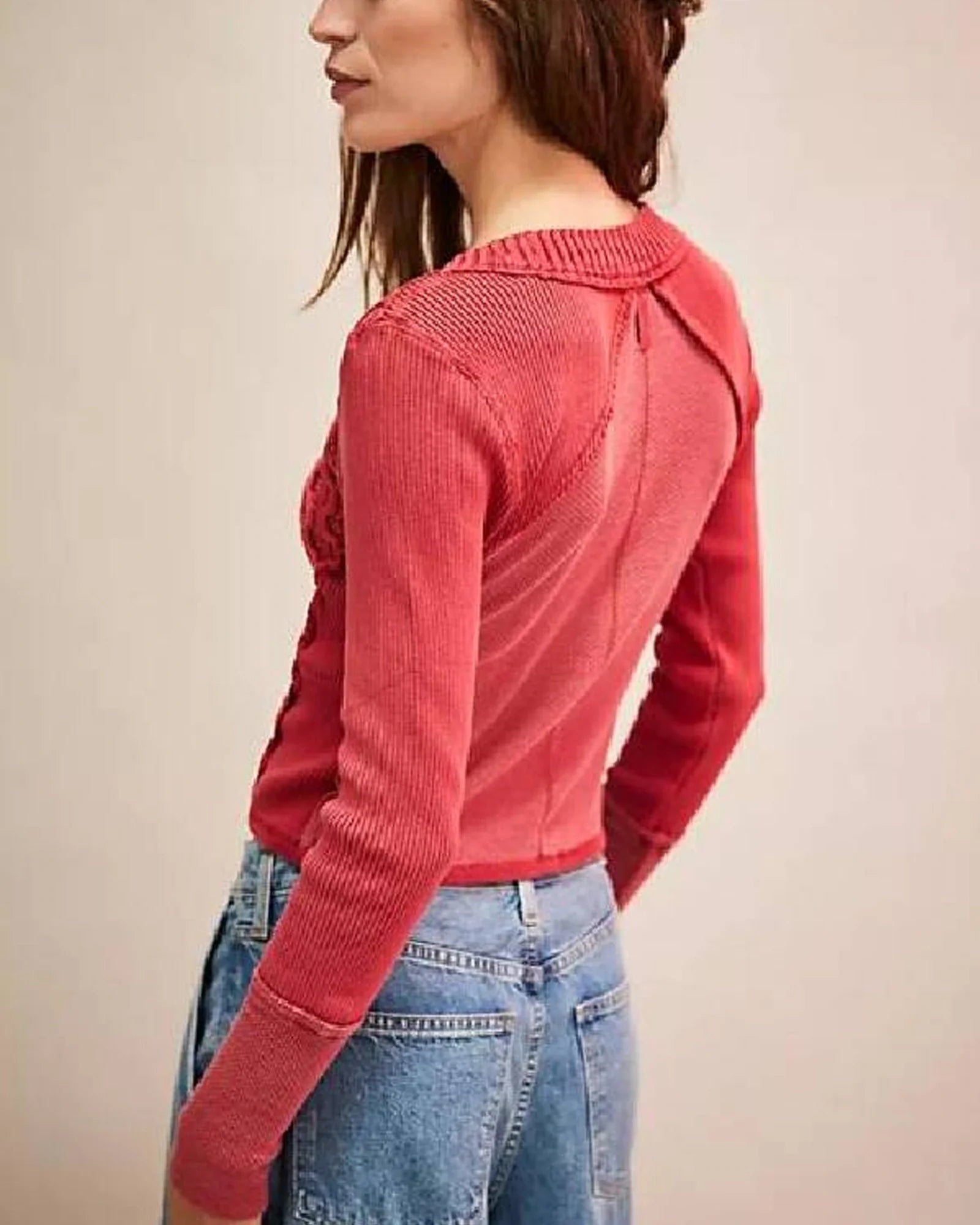 A-Merry-Little-Ex-Mas-2025-Alicia-Silverstone-Red-Cardigan-Back