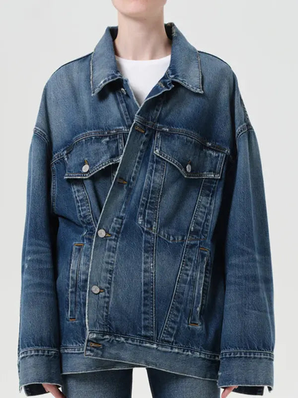 AGOLDE Blue Reworked Wayne Denim Jacket Women