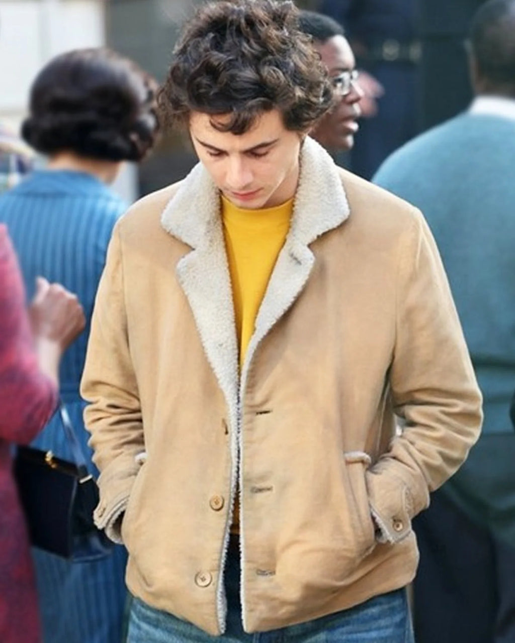 A Complete Unknown 2024 Bob Dylan Shearling Jacket