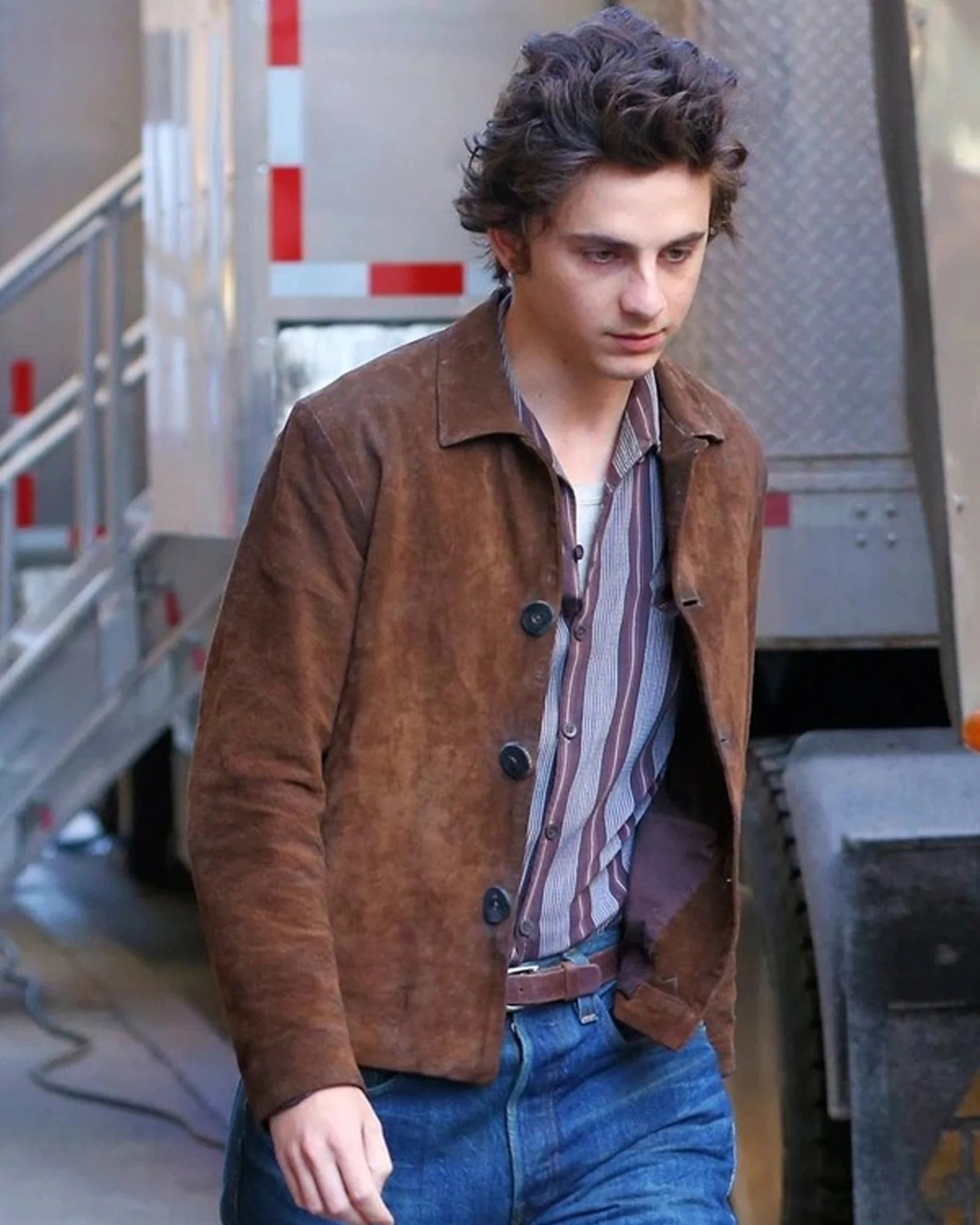 A Complete Unknown Timothee Chalamet Brown Jacket