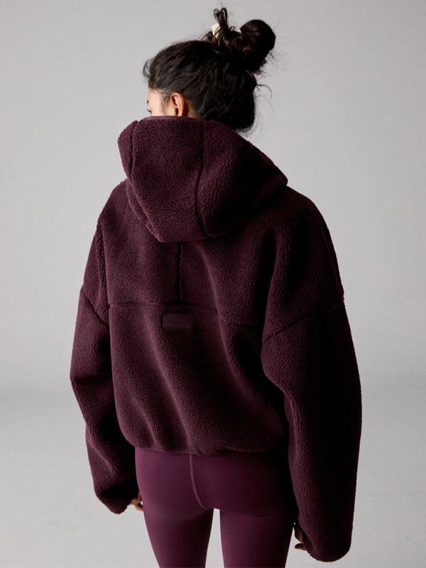 Adanola-Burgundy-Borg-Jacket